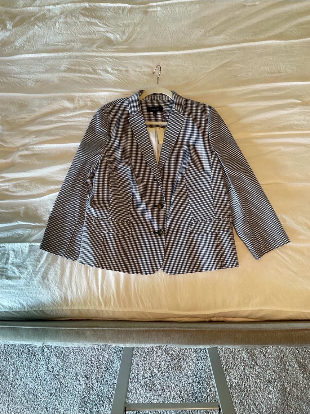 Talbots Black and White Houndstooth Blazer